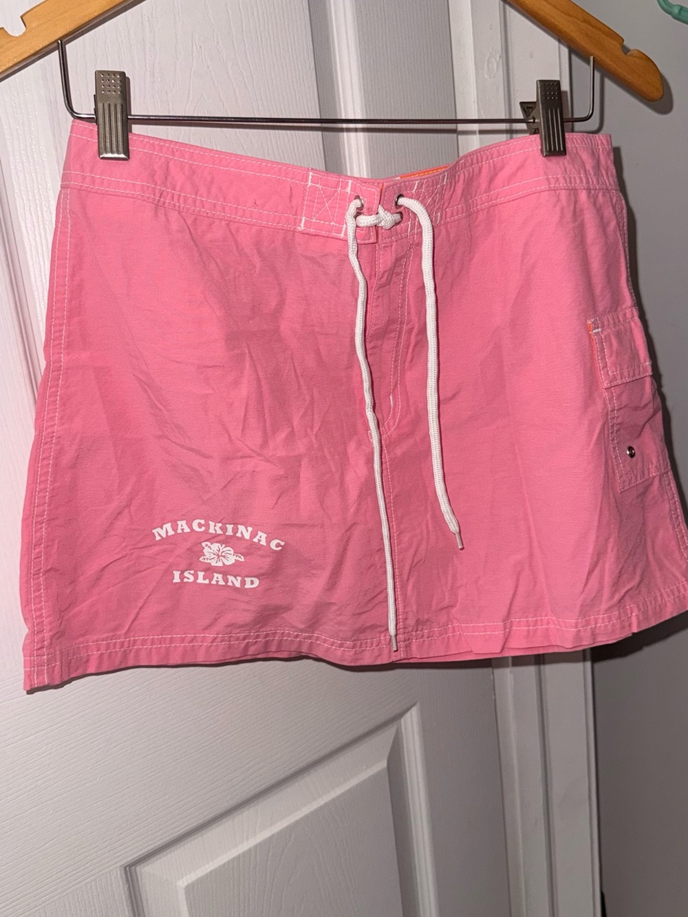 Pink Drawstring Mini Skirt from Mackinac Island